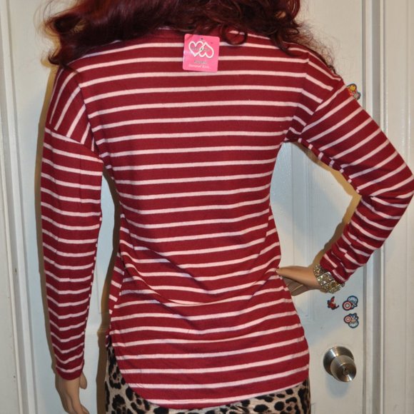 Two Pieces Women's Classic-Fit Long-Sleeve Crewneck T-Shirt striped blouse - Picture 6 of 7